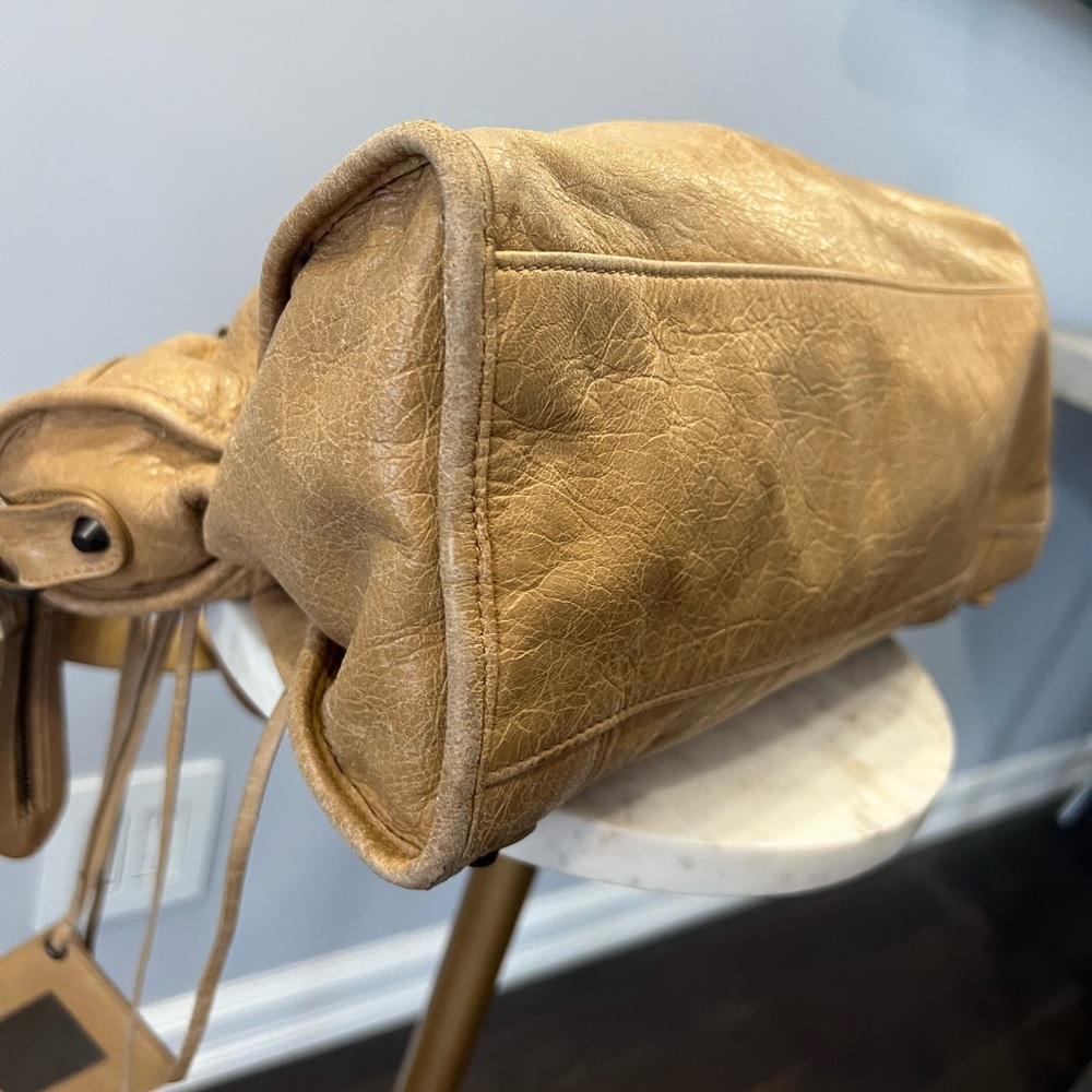 Balenciaga Motocross Giant 12 Part Time Bag Top Handle Light-Brown Beige Leather - Picture 7 of 13